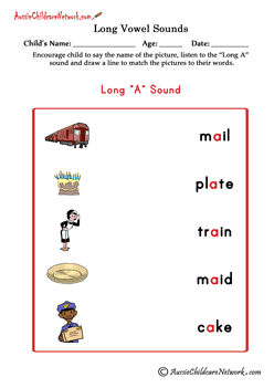 Long A Vowel Sound: Phonics Worksheets
