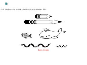 Long or Short? Worksheet for Pre-K - Kindergarten | Lesson Planet