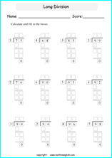 Printable long and tail division worksheets and exercises for ...