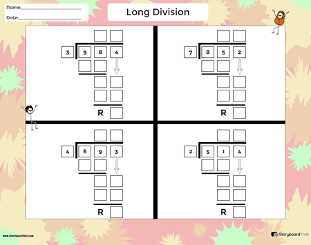 Customize Free Long Division Templates and Worksheets