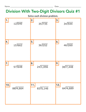 long division with 2 digit divisors worksheet