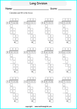 long division worksheet 3 digit by 1 digit