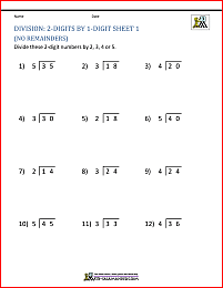 long division worksheet 3rd grade