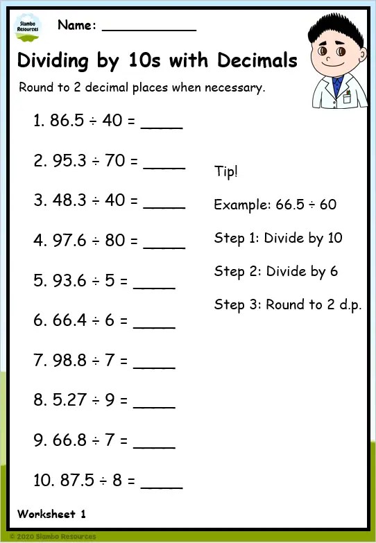 long division worksheet 6th grade