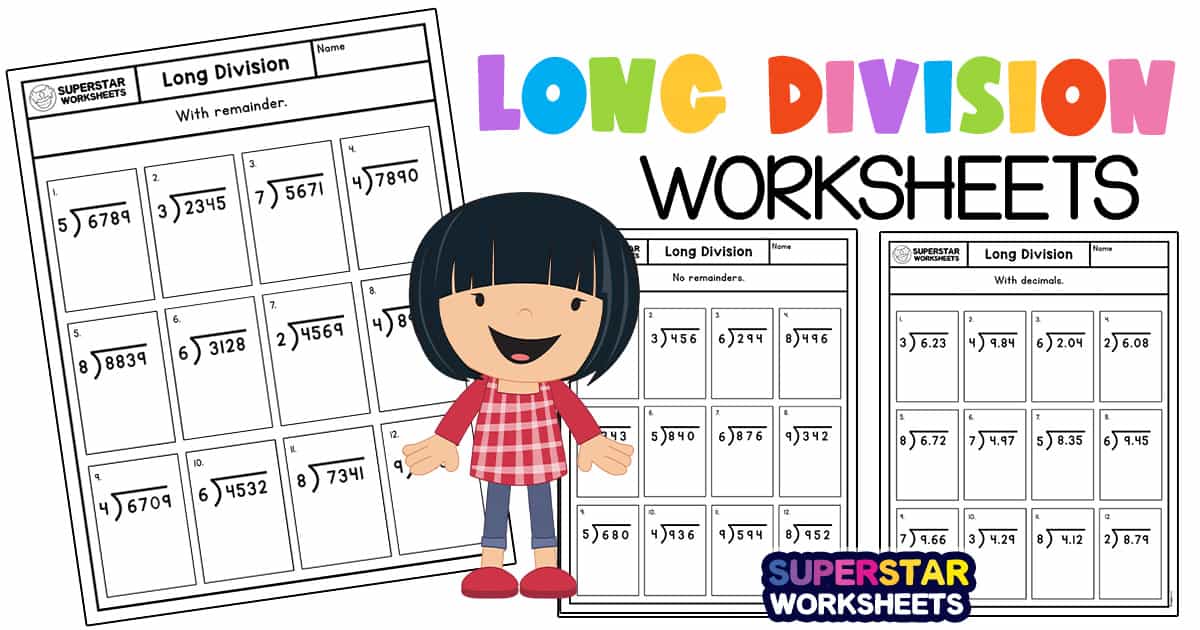 long division worksheet for 4th graders