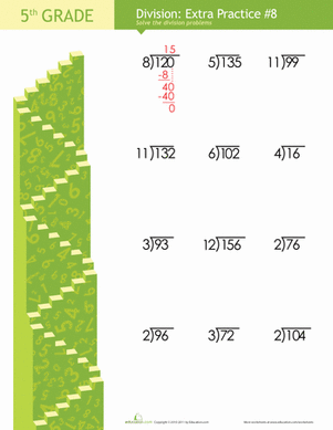 long division worksheet for 5th graders