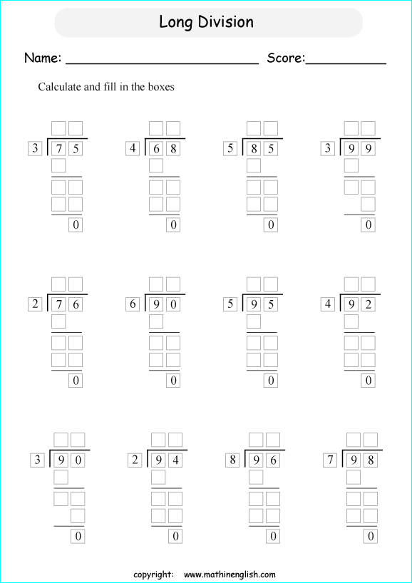 Printable primary math worksheet for math grades 1 to 6 based on ...