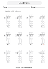 Printable long and tail division worksheets and exercises for ...