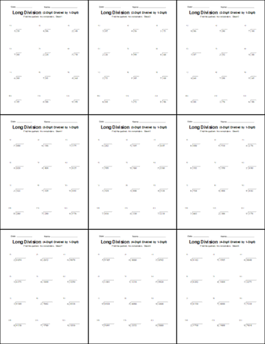 Long Division Worksheets &  Problems (Free Printable Math Drills ...