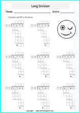 Printable long and tail division worksheets and exercises for ...