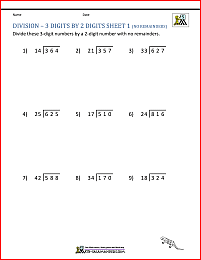 Long Division Worksheets for 5th Grade