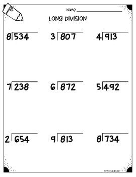 Long Division Worksheets - 4.NBT.B6 and 5.NBT.B6 | Division ...