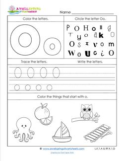 ABC Worksheets - Letter O - Alphabet Worksheets | A Wellspring