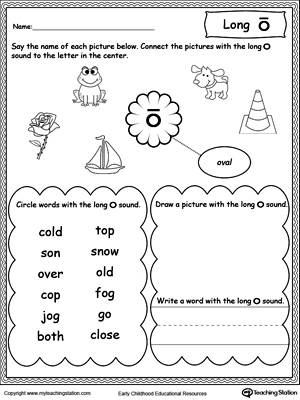 long letter o worksheet