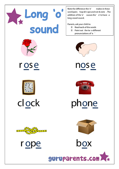 long letter o worksheet