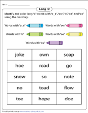 Long O Worksheets