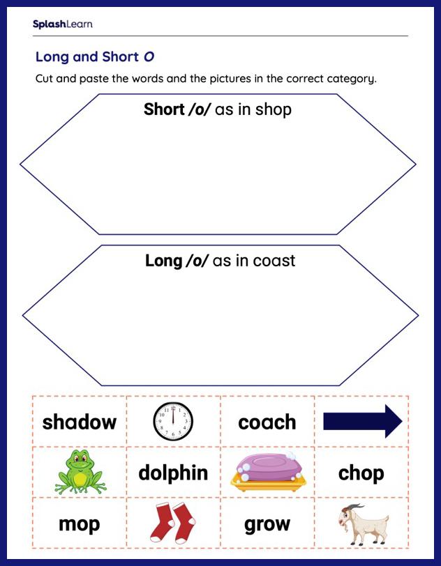 Long Vowel O Sound Worksheets for Kids Online