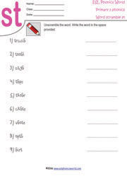 Primary Word Scramble Worksheets | Phonics Gap Fills for Kids