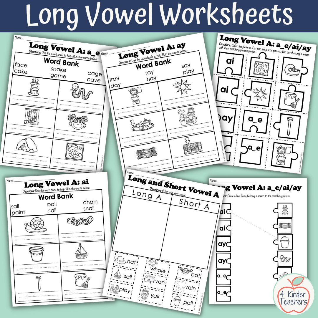How to Use Long Vowel Worksheets in Your Class - 4 Kinder Teachers