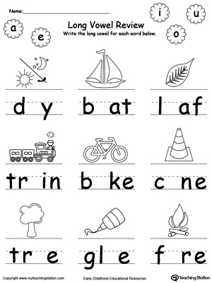 FREE* Long Vowel Review. Write Missing Vowel. | MyTeachingStation.com