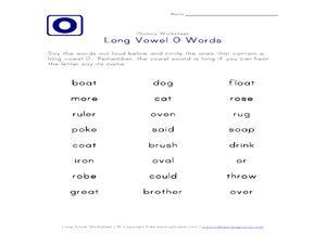 long vowel o words