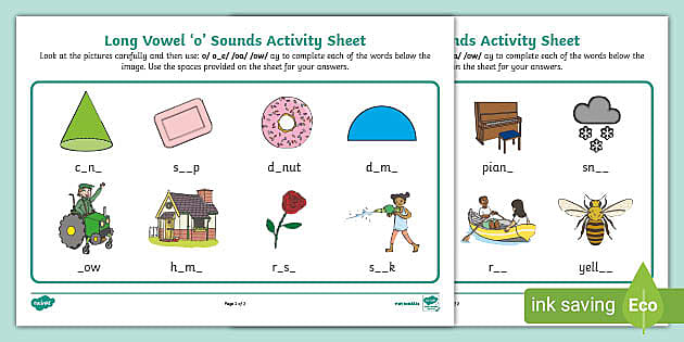 Long Vowel o sound Activity Sheet (teacher made) - Twinkl