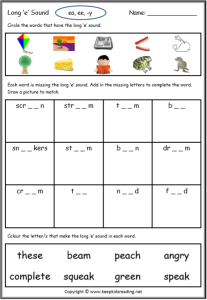 Long Vowel Sounds • Resources • KeepKidsReading