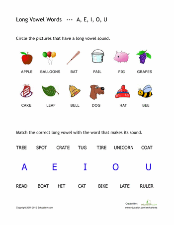 Find the Long Vowel Words #1 | Worksheet  | Long ...