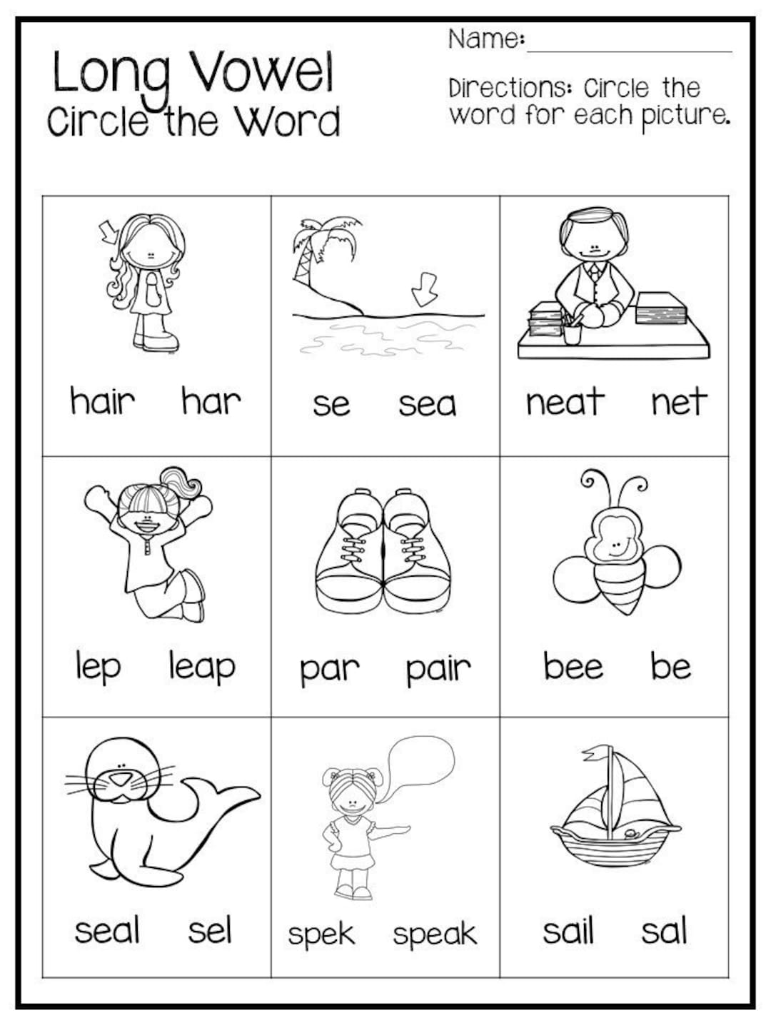 10 Printable Long Vowel Words Worksheets 1st 2nd Grade ELA 10 Printable Long Vowel Words Worksheets 1st 2nd Grade ELA