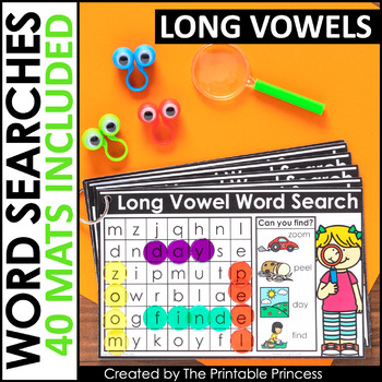 Word Searches | Long Vowel Activities - The Printable Princess