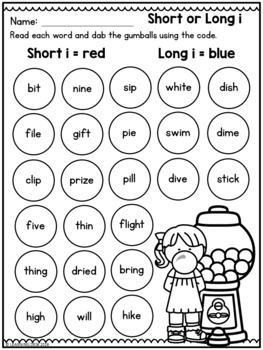 long vowel worksheet for first grade