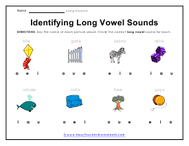 Long Vowel Worksheets