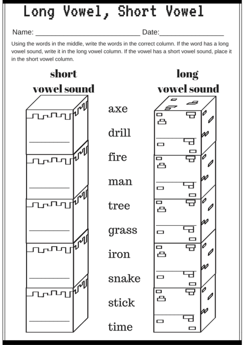 long vowel worksheet pdf