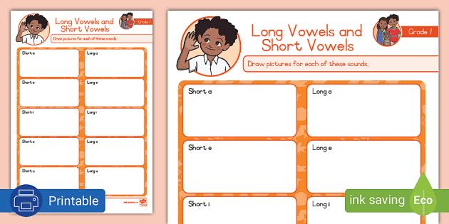 long vowels and short vowels worksheet