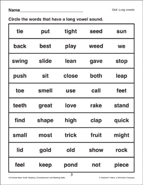 Long Vowels: Circle the Word (use, tie, high...) | Printable ...