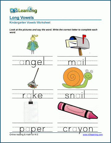 long vowels worksheet free