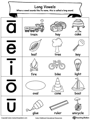 FREE* Long Vowels Sound Picture Reference | MyTeachingStation.com
