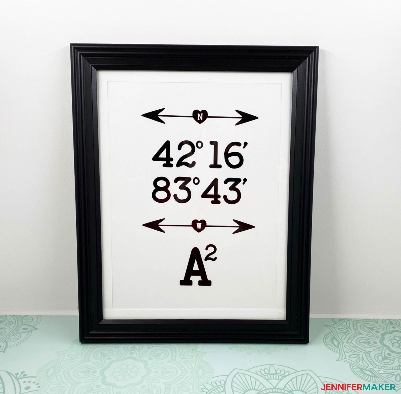 Latitude &  Longitude Wall Art with GPS Coordinates - Jennifer Maker