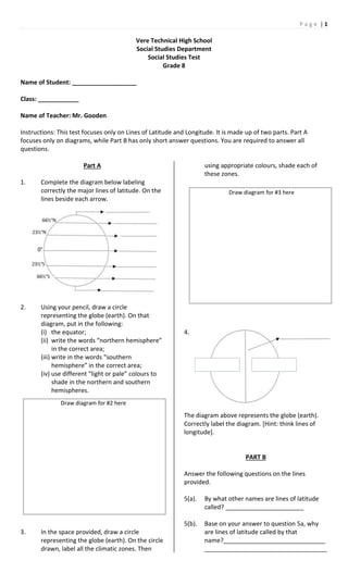 longitude and latitude test