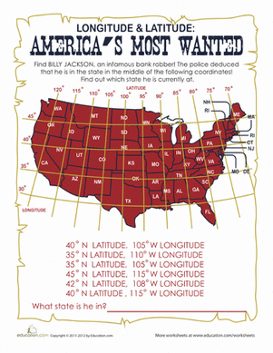 Latitude and Longitude Practice | Worksheet 