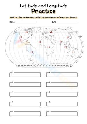 longitude and latitude worksheet for 5th grade