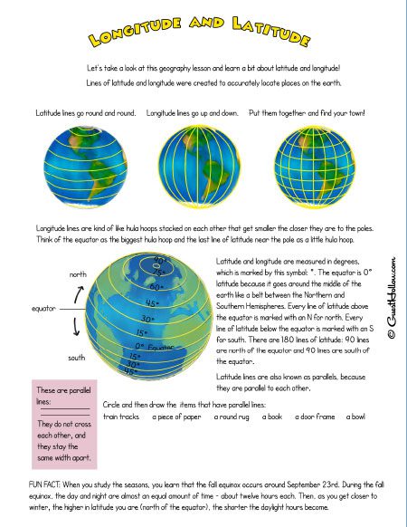 longitude latitude worksheet 4th grade
