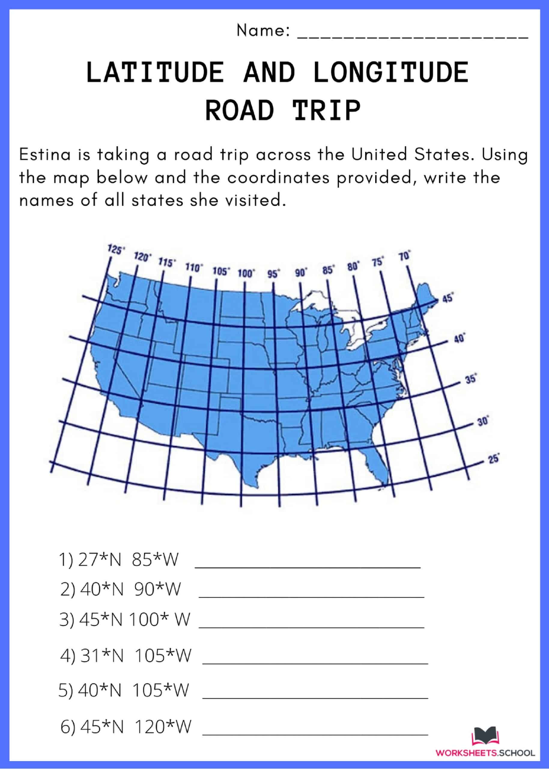 Free Collection Of Latitude and Longitude Worksheets