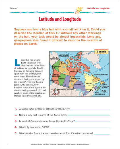 longitude worksheet for 5th grade