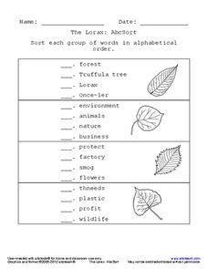 Lorax Lesson Plans &  Worksheets Reviewed by Teachers