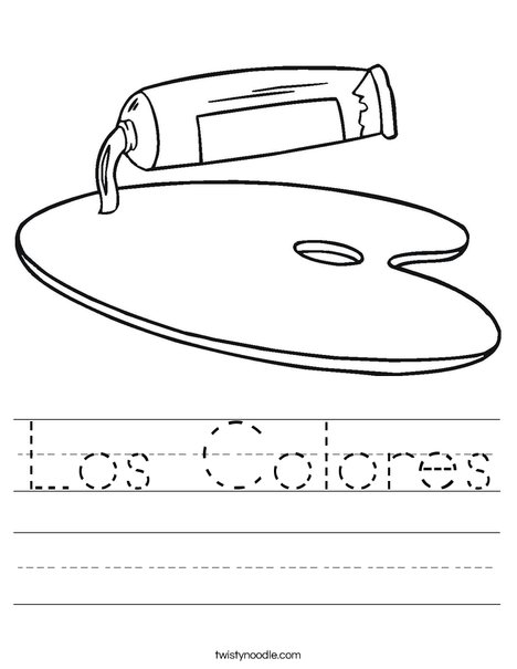 Los Colores Worksheet - Twisty Noodle