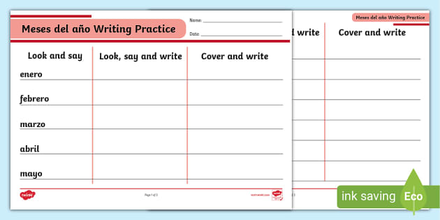 los meses del ano worksheet