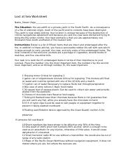 lost at sea worksheet