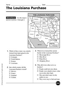 louisiana purchase map worksheet answers