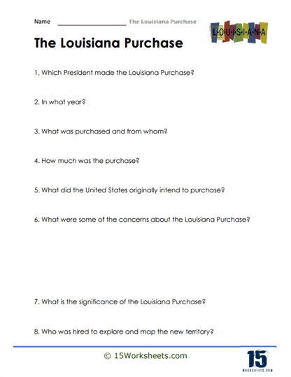 louisiana purchase worksheet high school
